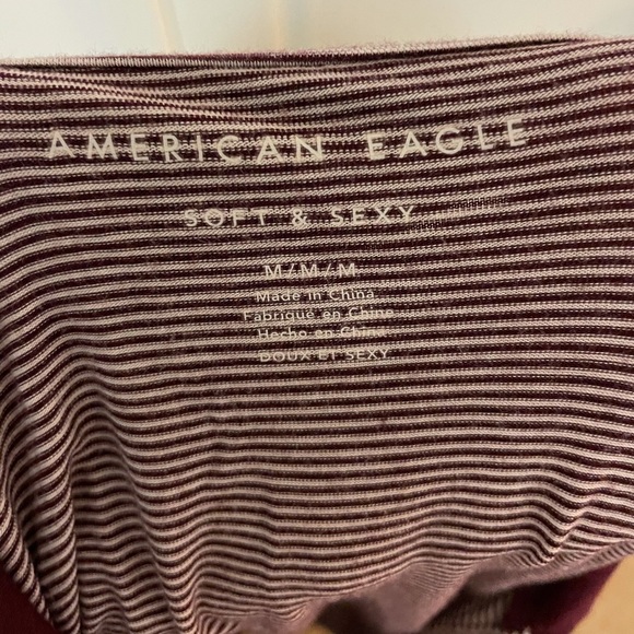 Striped American Eagle Long Sleeve Collared Shirt - Picture 3 of 4